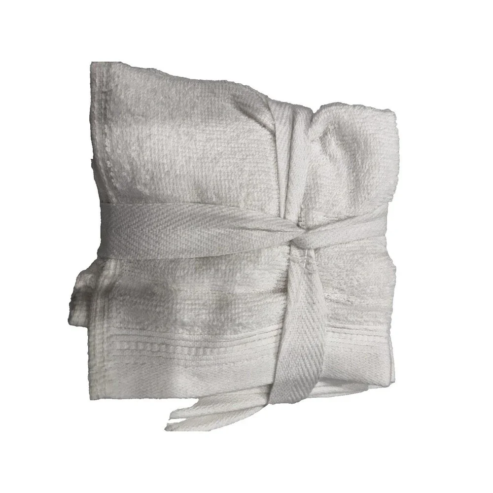 New Home Expressions Bright White  Cotton Wash Cloths Set of 6